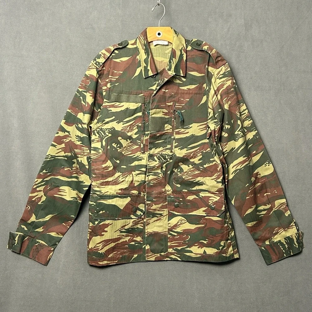 Vtg 70s French F1 Lizard Camo Military Uniform Set Jacket & Pants Deadstock M
